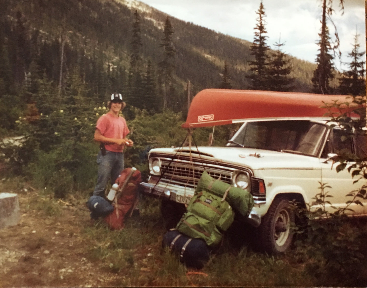 The original Beehive trip, ca. 1981...The Eagle Claw is visible attached to the side of my now-vintage Jansport.